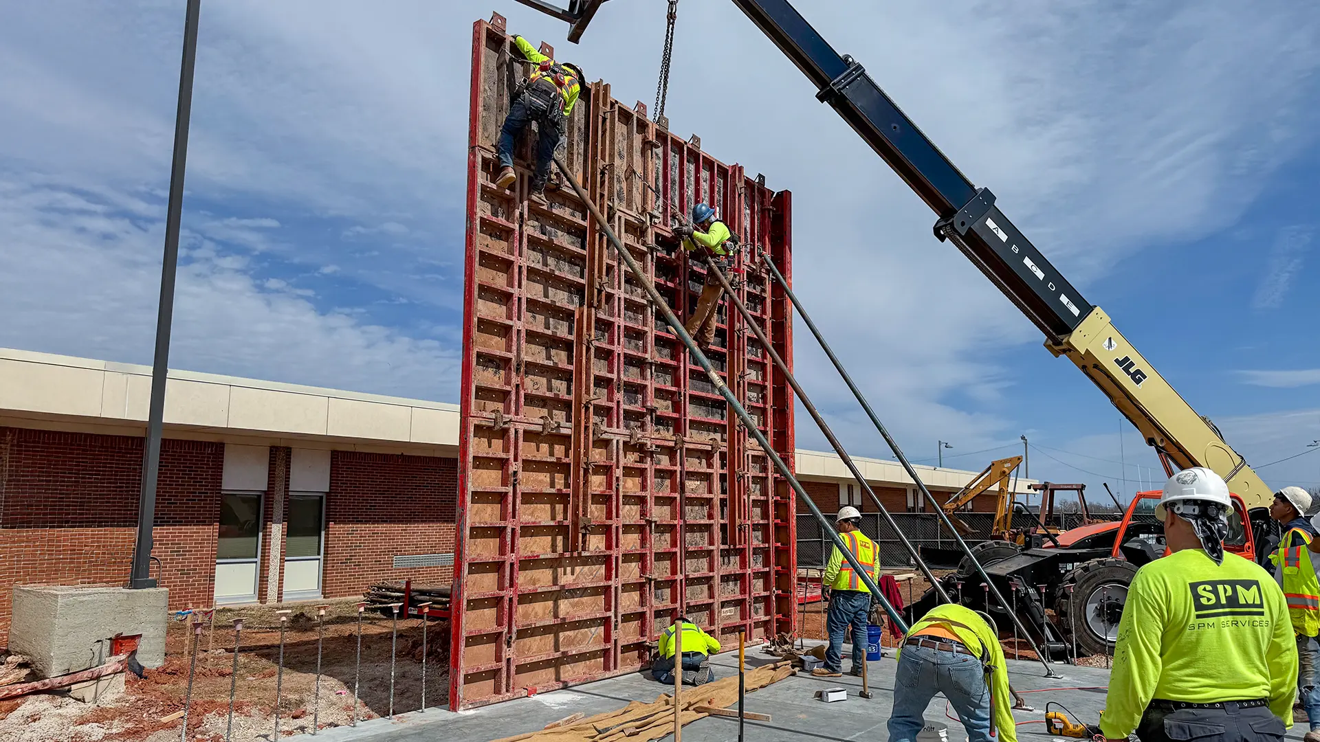 Formwork system for cast-in-place concrete walls on an SPM Services project