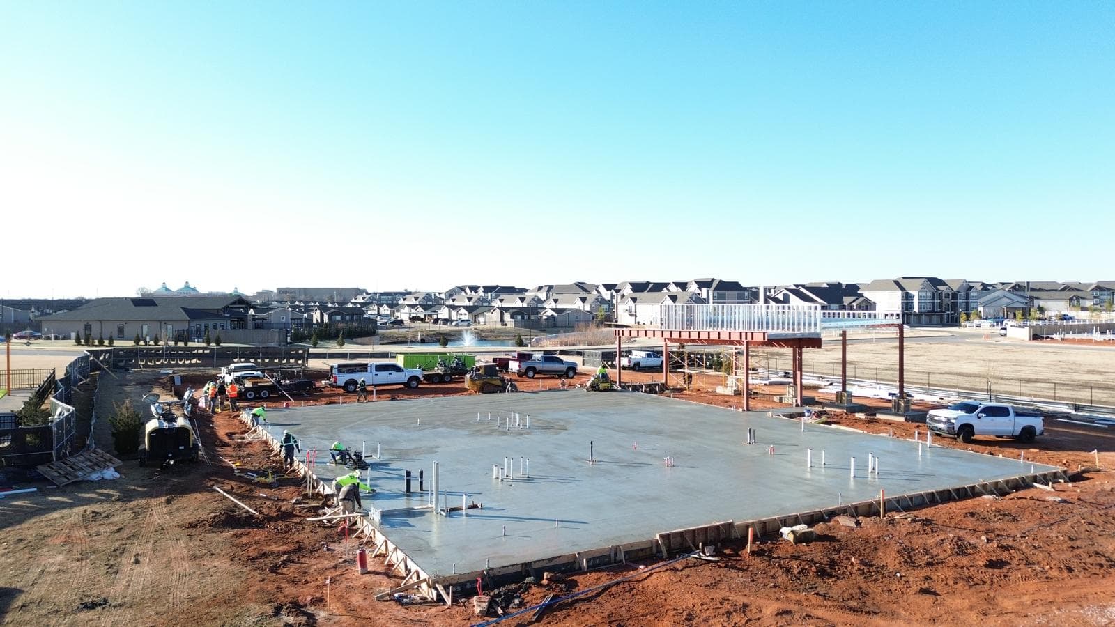 Finished concrete flatwork slab poured by SPM Services in Oklahoma
