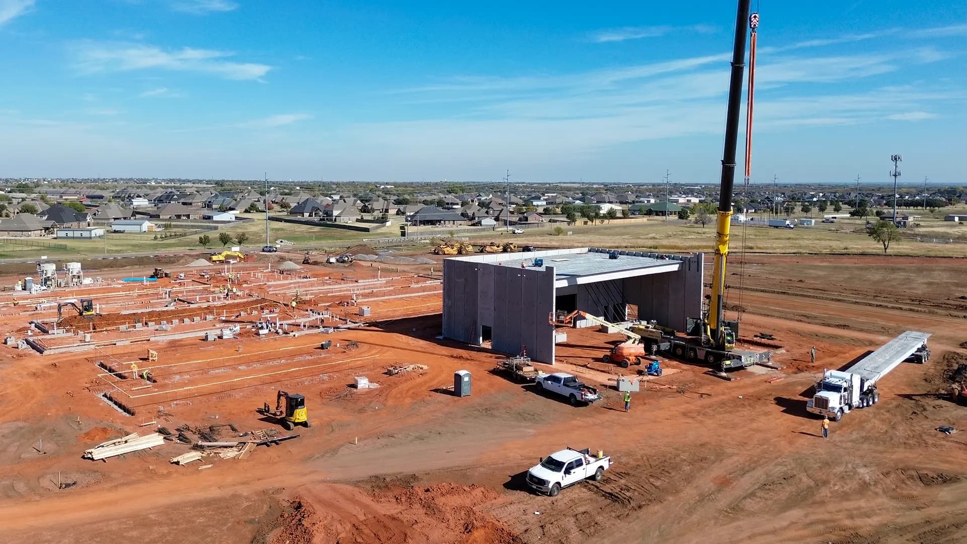 Crew placing structural concrete foundations on an SPM Services jobsite in Oklahoma